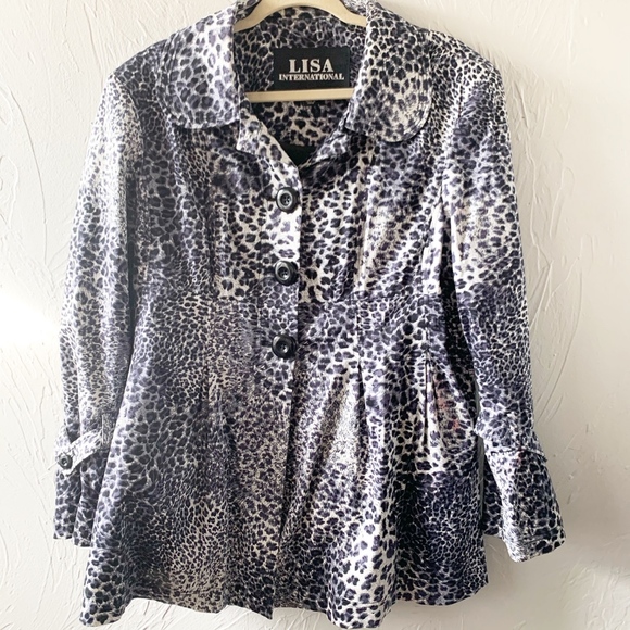 Lisa international Jackets & Blazers - Lisa International Leopard Print Trench Jacket